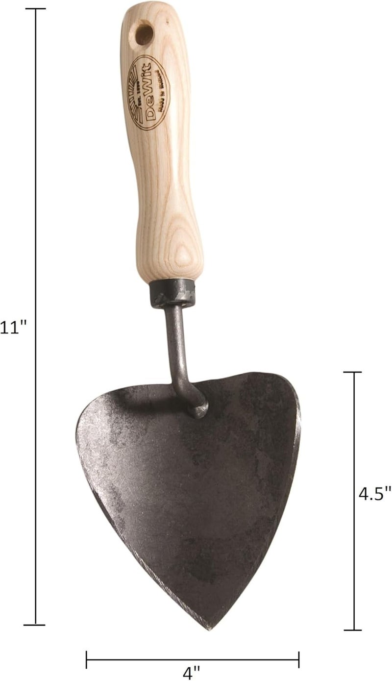 DeWit Potting Trowel – Heavy Duty Garden Hand Tool with Extra-Large Curved Blade | Tempered Boron Steel | Ash Wood Handle | 11" Length - Image 2